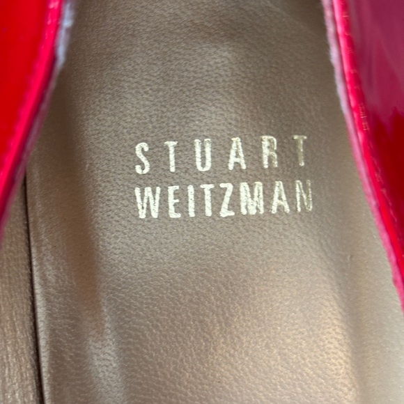 ☀️Stuart Weitzman Red Patent Leather Platform Heels Pumps Size 10 M - Picture 6 of 8